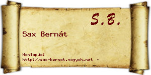 Sax Bernát névjegykártya